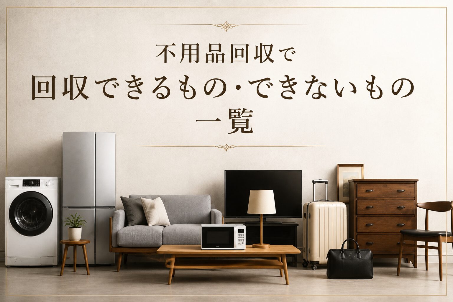 不用品回収で回収できるもの・できないもの一覧