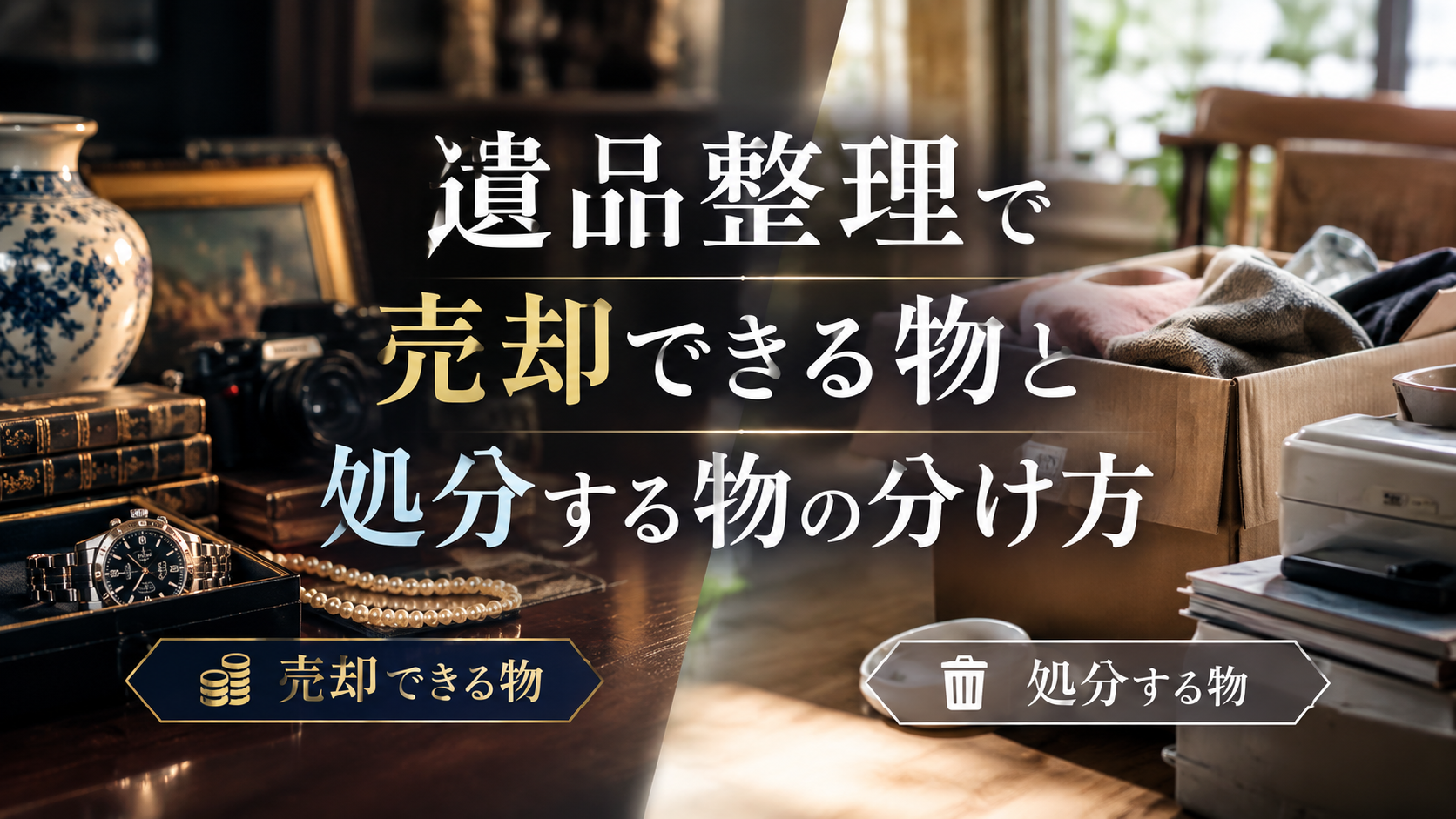 遺品整理で売却できる物と処分する物の分け方