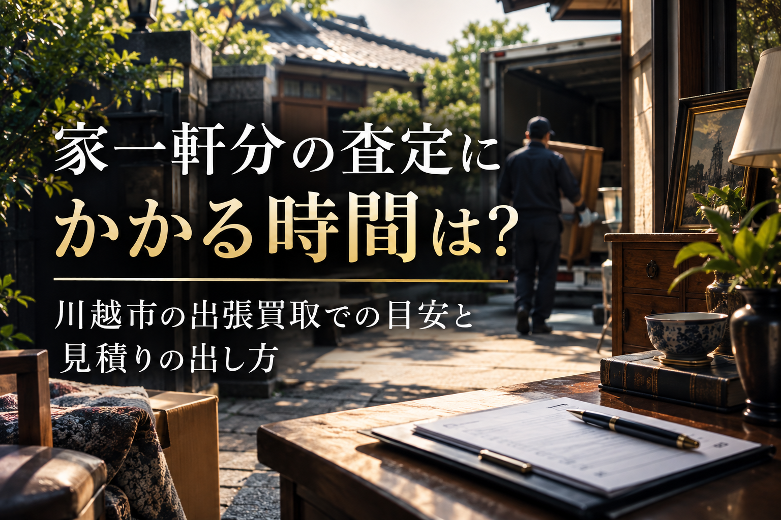 家一軒分の査定にかかる時間は？川越市の出張買取での目安と見積りの出し方